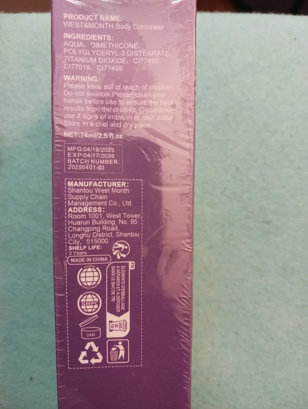 x2 West & M Beauty Cover Skin Body Concealer Make-up Med. Fair , Water Resistant